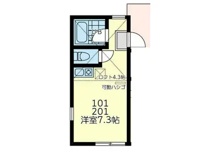 ユナイト三春ジョーウェスティン(ワンルーム/1階)の間取り写真