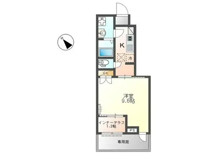 グランシャリオ(1K/1階)の間取り写真