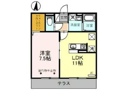 ORSETTO(1LDK/2階)の間取り写真