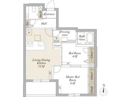 シャーメゾン目黒洗足(2LDK/1階)の間取り写真