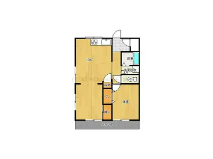 中野マンション(1LDK/5階)の間取り写真