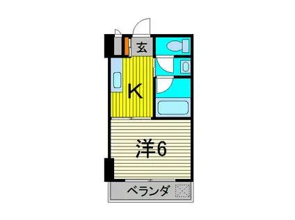 スカイハイツ東山(1K/5階)の間取り写真