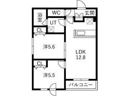 メニーズコート創成プレミア(2LDK/4階)の間取り写真