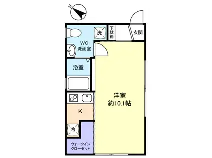 LE CIEL BLEU ル・シエル・ブルー(ワンルーム/2階)の間取り写真