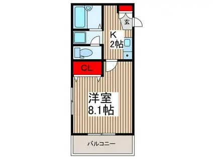 ラフィナート・エム(1K/1階)の間取り写真