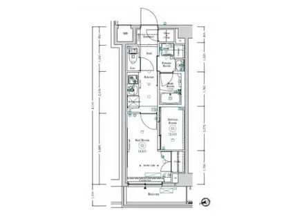LUMEED蒲田南(1K/2階)の間取り写真