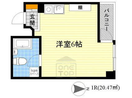OAZO 庄内西町(ワンルーム/2階)の間取り写真
