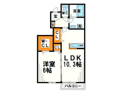 WIN BELL 柴崎(1LDK/1階)の間取り写真