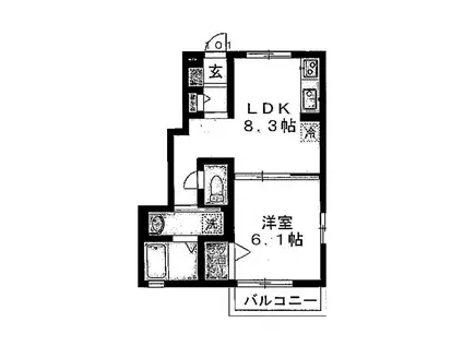 ビラ・パストラルII(1LDK/1階)の間取り写真