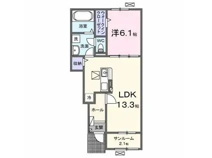 アルムIII(1LDK/1階)の間取り写真