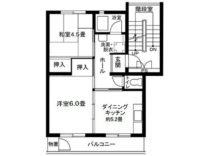 戸塚深谷(2DK/5階)の間取り写真