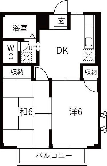 シティハイツパール(2DK/2階)の間取り写真