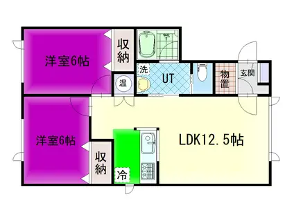 アルト9(2LDK/1階)の間取り写真