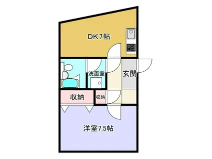 ブルーハーブ(2K/2階)の間取り写真