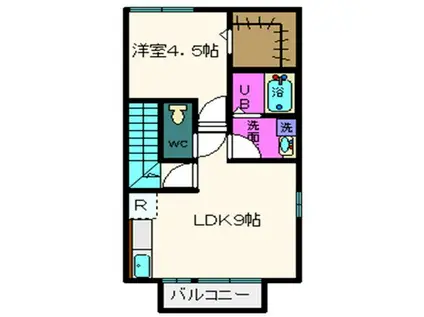 LILY-BE安江(1LDK/2階)の間取り写真