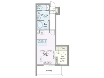 MY STYLE VINTAGE 洋光台(1DK/2階)の間取り写真