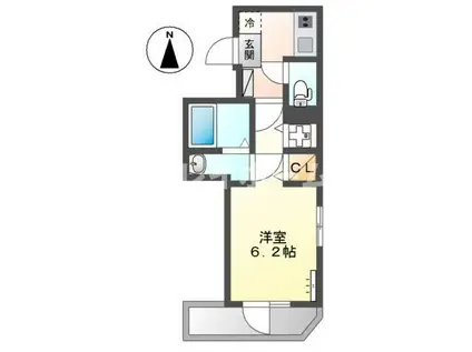 NEW SOLEIL NAKANOBU(1K/4階)の間取り写真