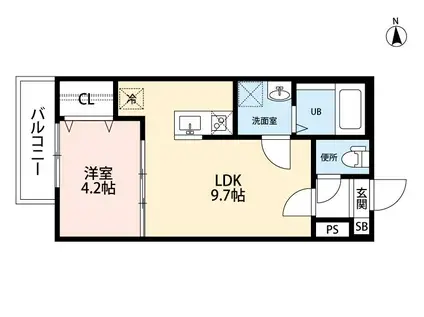 HARO KANAYAMA(1LDK/2階)の間取り写真