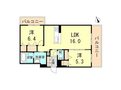 SEASIDE HOUSE(2LDK/2階)の間取り写真