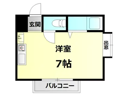 エリス池上(ワンルーム/2階)の間取り写真