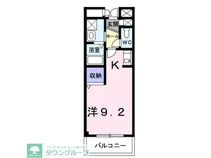 ルビ-・ピア(ワンルーム/2階)の間取り写真