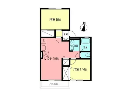 メルベーユ(2LDK/2階)の間取り写真