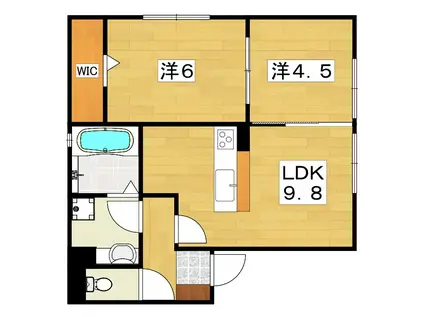 エスポワール・光(1SLDK/1階)の間取り写真