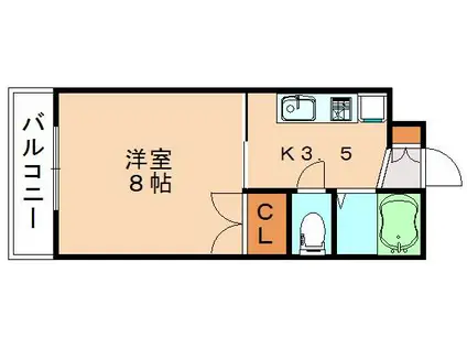 プレアール九工大(1K/4階)の間取り写真