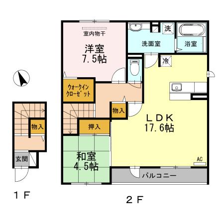 清風・光風 清風(2LDK/2階)の間取り写真