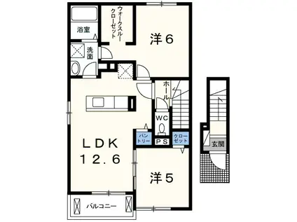 サンライフ・トダ(2LDK/2階)の間取り写真