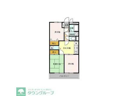 ウエストアローム(3DK/2階)の間取り写真