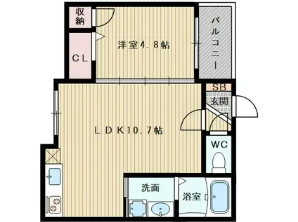 HIRO PALACEI(1LDK/3階)の間取り写真