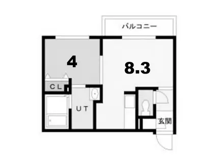 エクセル黄金北(1LDK/3階)の間取り写真