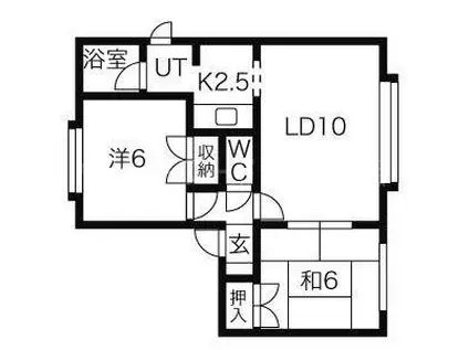 プラスパーク平岸A(2LDK/1階)の間取り写真