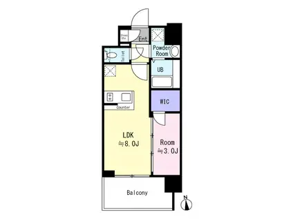 エスリード大阪城イースト(1LDK/11階)の間取り写真