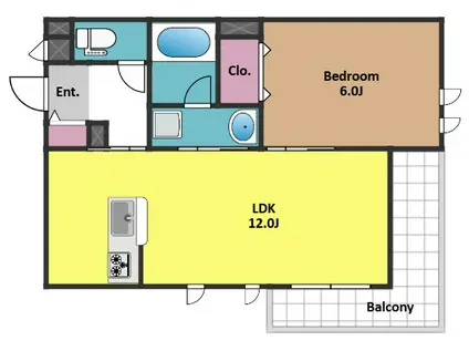 多摩川2丁目メゾン(1LDK/2階)の間取り写真