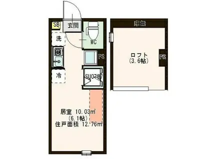 エリムレジデンス豊島園(ワンルーム/2階)の間取り写真