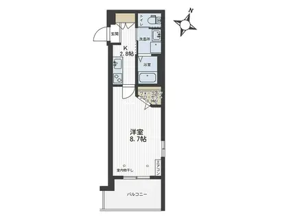 エスポワール浦和(1K/2階)の間取り写真