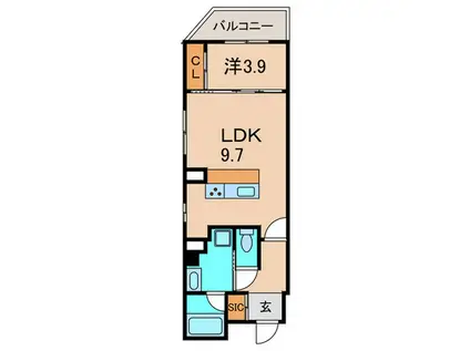 ラトゥール伊丹西台(1LDK/5階)の間取り写真