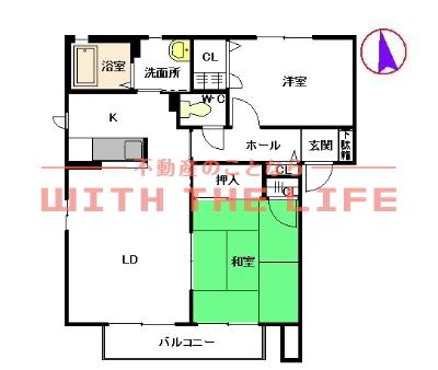 シャンティ小森野(2LDK/1階)の間取り写真