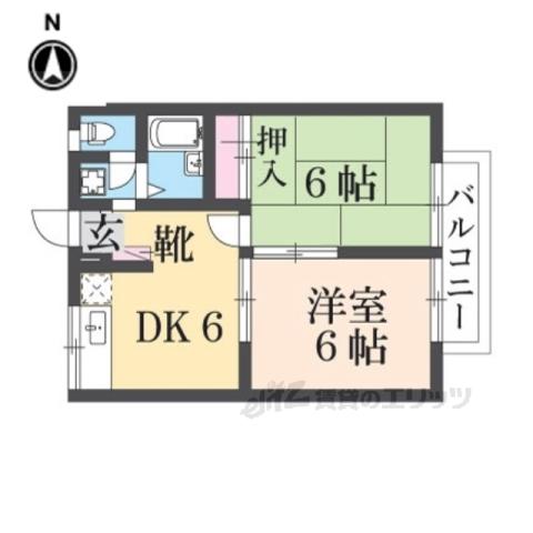 エステートピア築山二番館(2DK/2階)の間取り写真