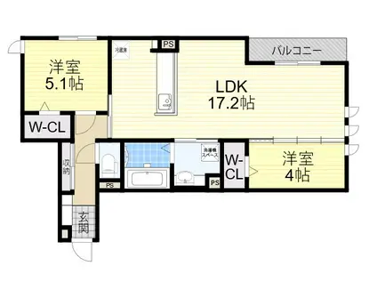 D-ROOM・MB(2LDK/2階)の間取り写真