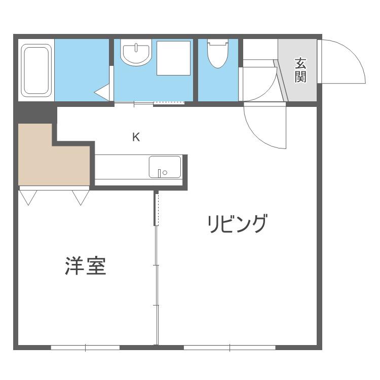 K・Sー11(1LDK/2階)の間取り写真