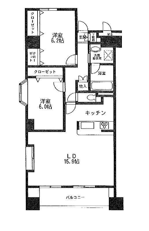 コトヒルズ(2LDK/6階)の間取り写真