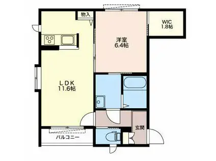 エクラージュ(1LDK/1階)の間取り写真