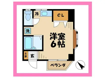 はしばハイム(ワンルーム/3階)の間取り写真