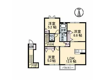 シャーメゾン・リヴィエール(3LDK/2階)の間取り写真