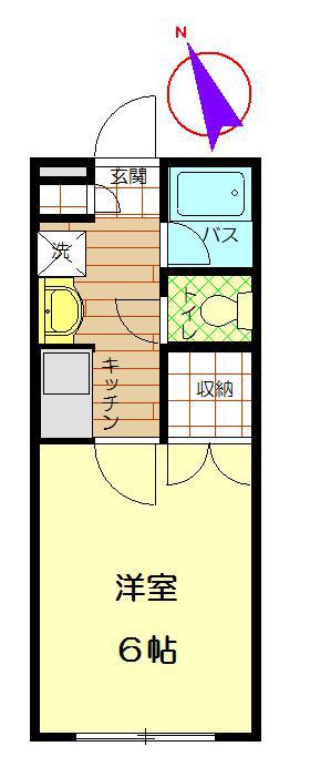 キャンパスセブン(1K/1階)の間取り写真