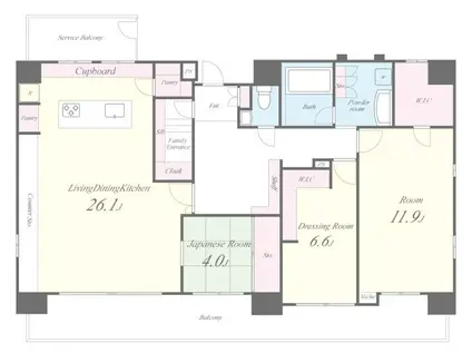 セイワパレス玉造駅前(3LDK/9階)の間取り写真
