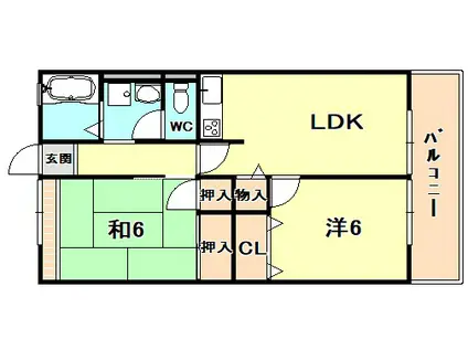 ピュア能登(2LDK/2階)の間取り写真